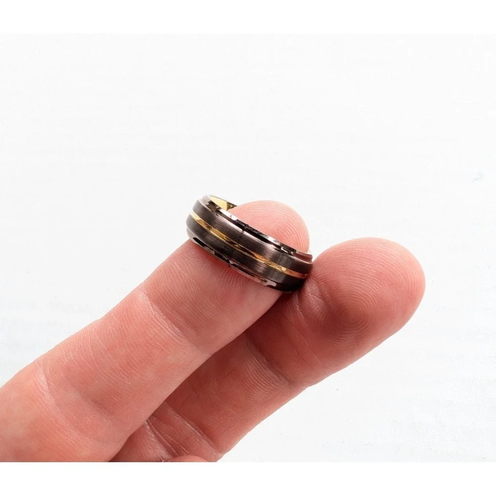 READ Stauer Mens Ring Size‎ 9 Infinity Band in Box Diamond Aura